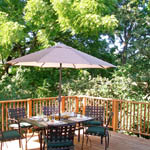 Relax on the deck, perched in the trees.