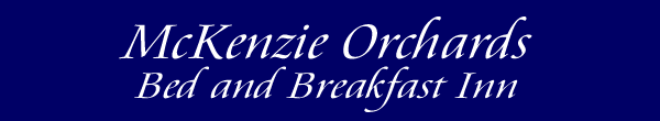 McKenzie Orchards B&B logo with italic apple